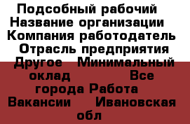 Подсобный рабочий › Название организации ­ Компания-работодатель › Отрасль предприятия ­ Другое › Минимальный оклад ­ 15 000 - Все города Работа » Вакансии   . Ивановская обл.